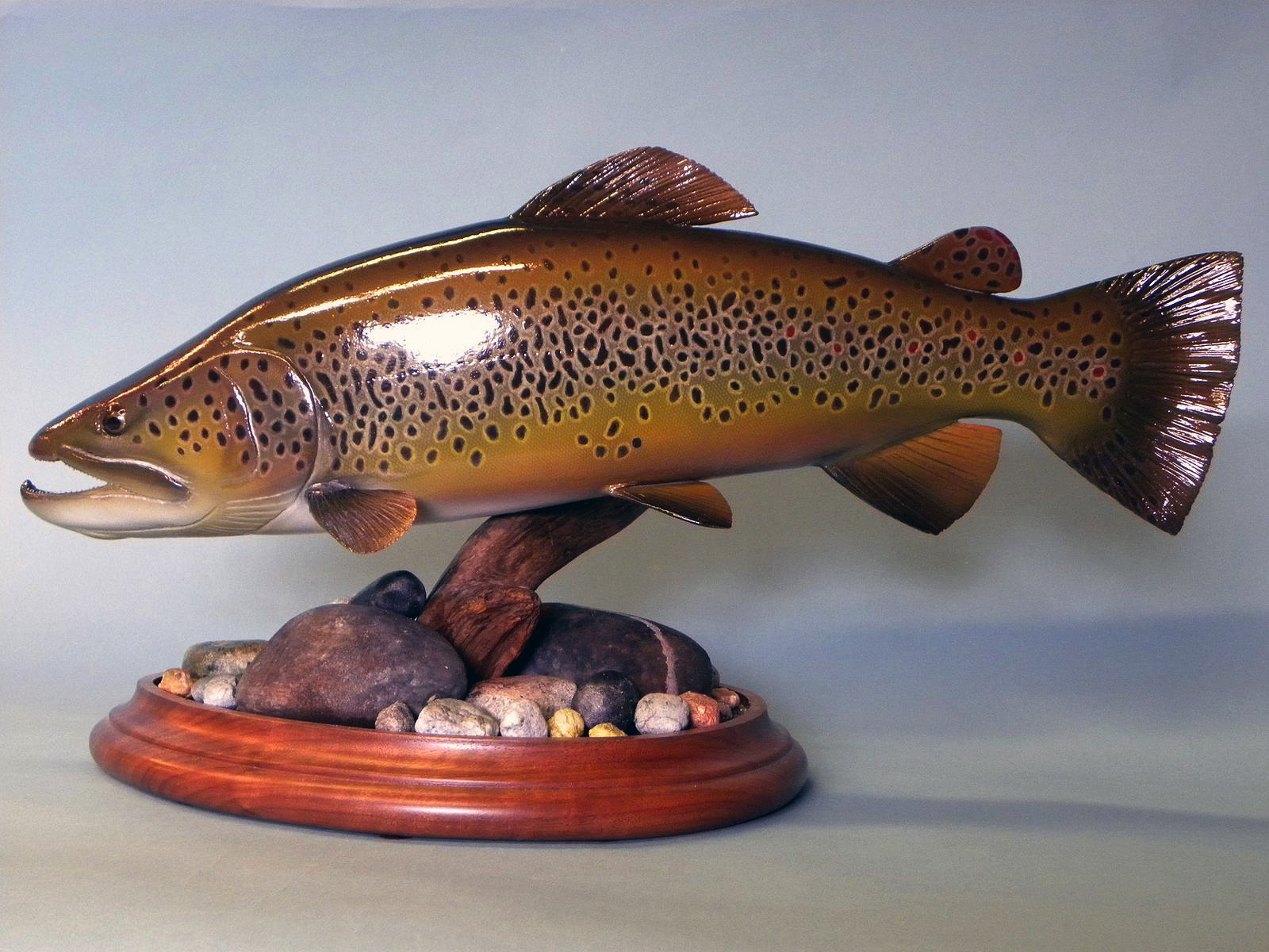 Oiled Wood Carving Trout Wood carving hd images